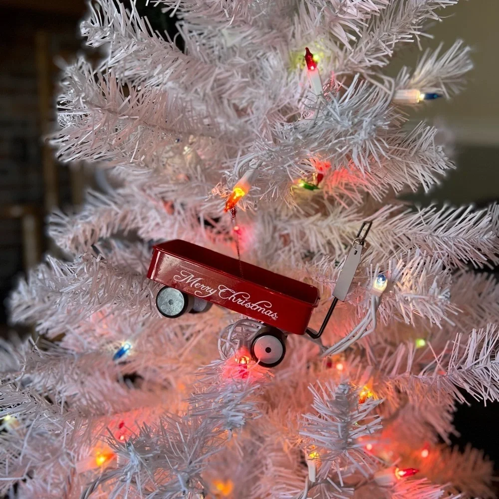 Rare Vintage 1980’s Red Wagon Christmas Ornament